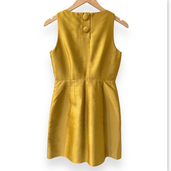 Anthropologie Maeve Dress | Gold Chardonnay Sheen Cut Out Mini | Size 4 | $55 - Picture 4 of 8